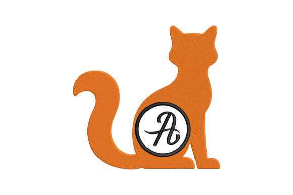 Cat Letter A Embroidery Design