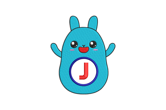 Cute Rabbit Letter J