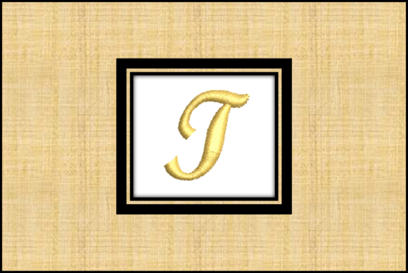 Gold Letter T for Holiday Embroidery